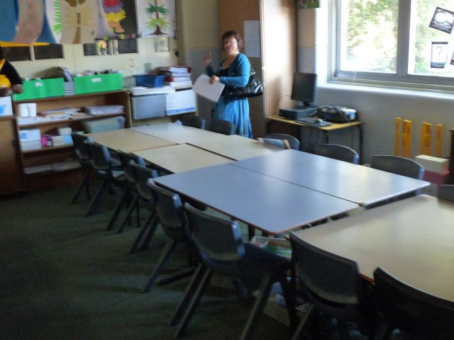 Karen Maber at her desk from 1975 at Sans Souci Public School